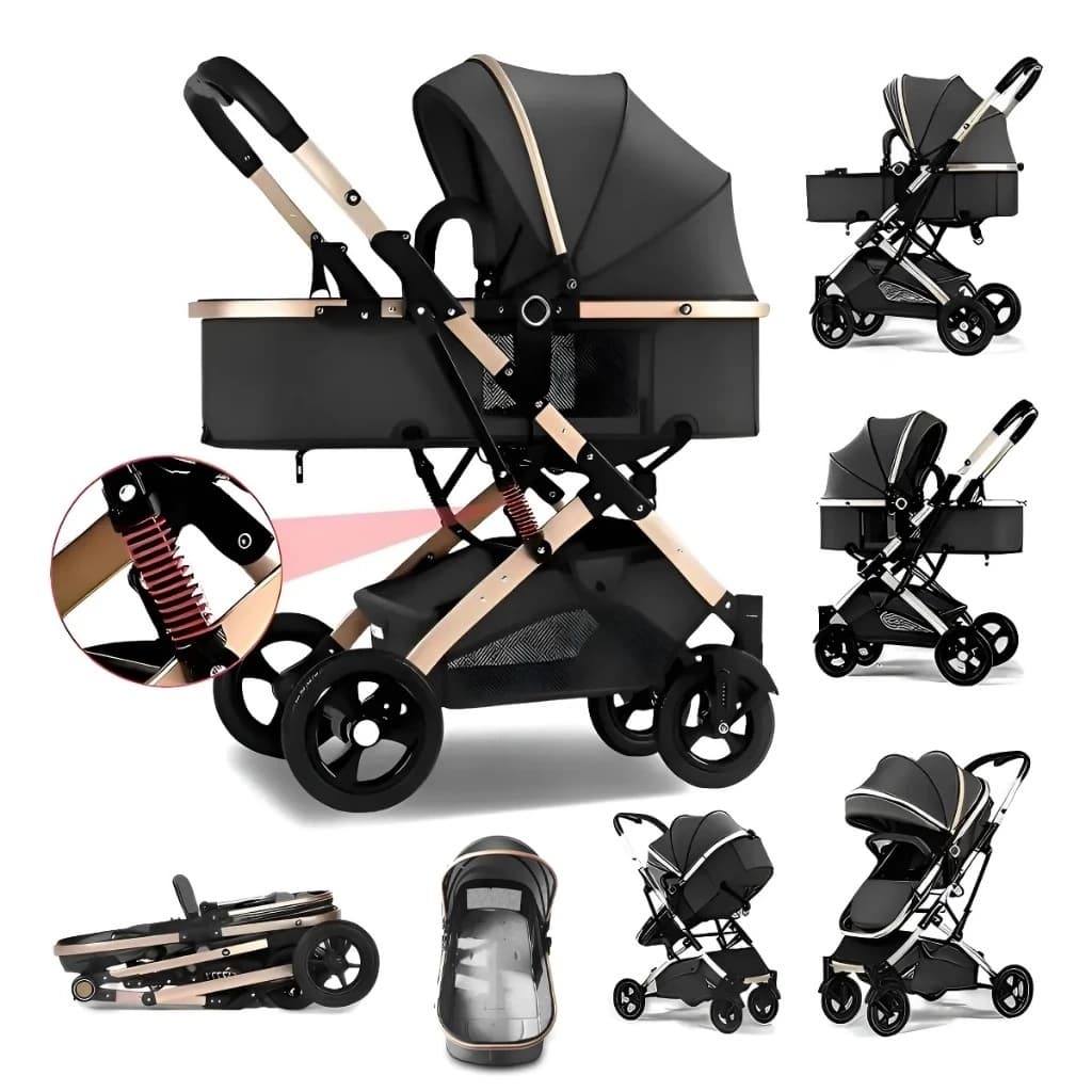 Carrinho De Bebê BerçO Passeio Até 15kg Bebe Europeu 3 Em 1 Com de Completo EM Reversível