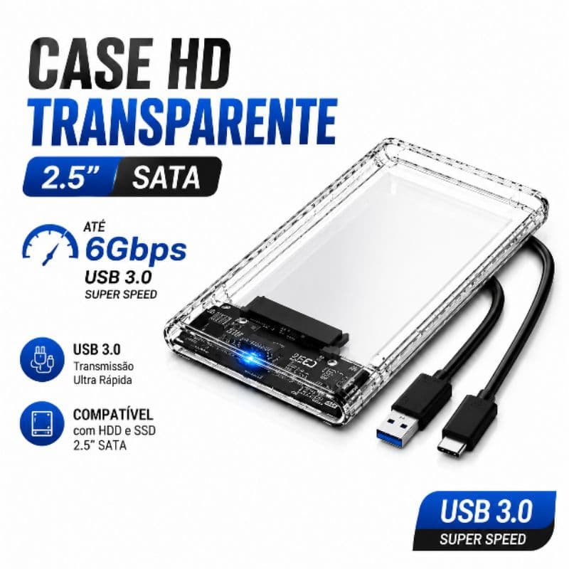 Case Hd Externo One Pc 6gbps 2,5 Notebook Usb 3.0 Ps4 Xbox