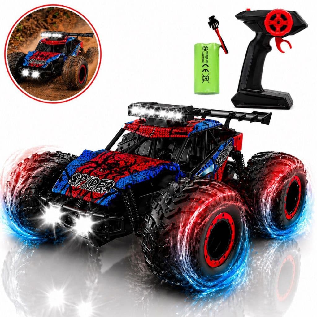 Carrinho Controle Remoto Spider Recarregável 4x4 Rápido Anda na Terra Brinquedo Infantil
