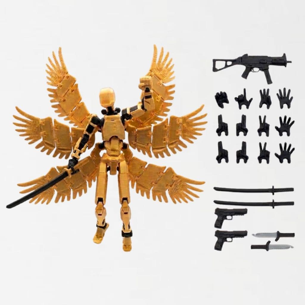 Boneco articulado de ação Dummy 13 - Kits com 2 e 6 asas, kit com armas e mãos.