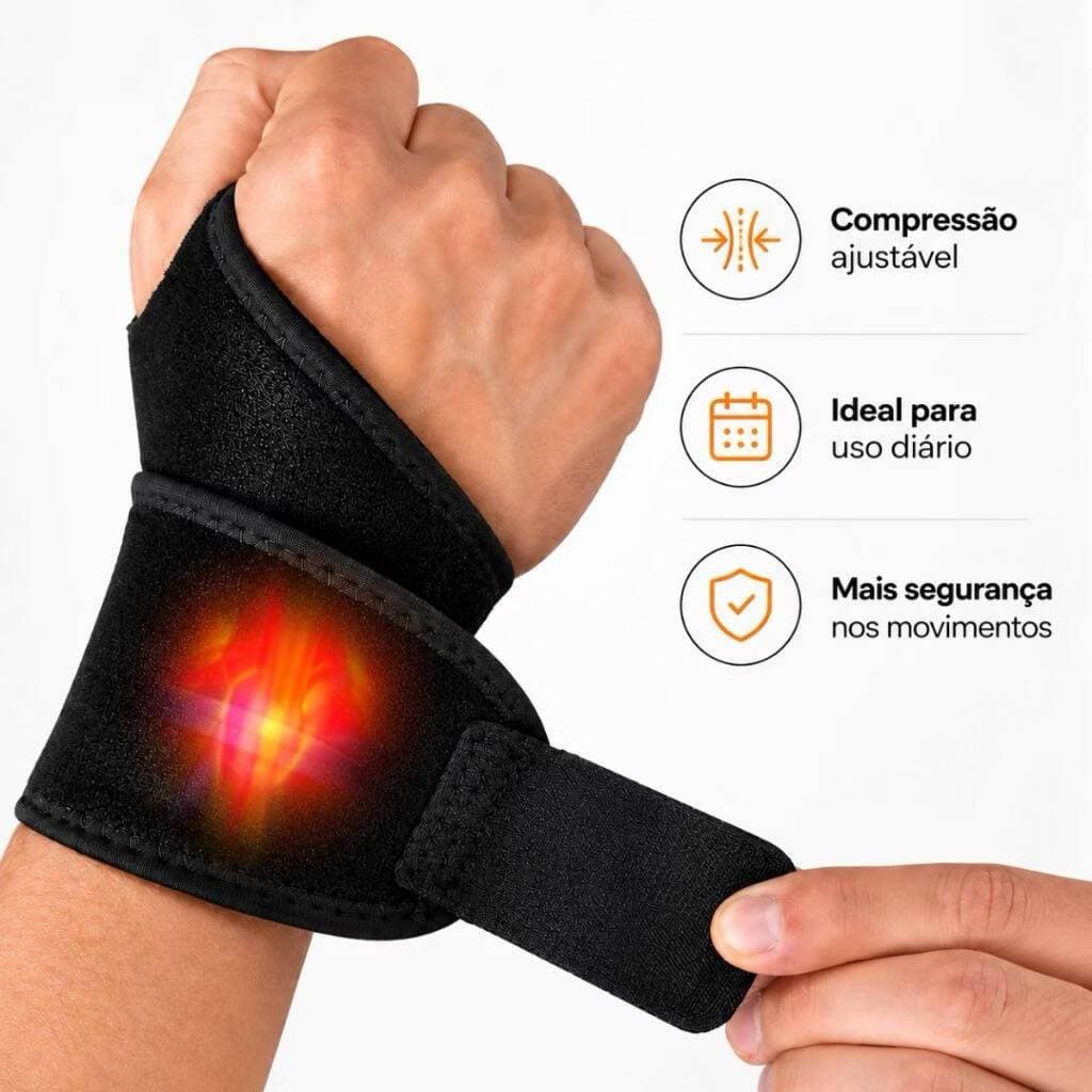 Munhequeira Para Tendinite Órtese Ajustável Neoprene Pulso