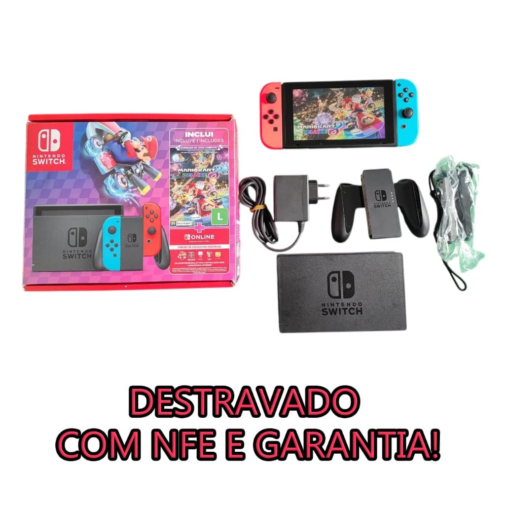Nintendo switch Desbloqueado v2 512gb ou 128gb com brindes!