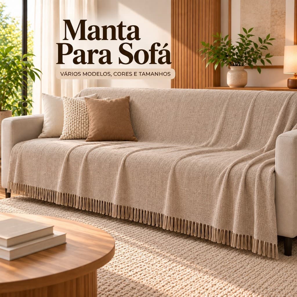 Manta Para Sofá Super King Gigante Algodão 4,00M x 1,80M / 3,00M x 1,80 / 2,40 x 1,80 / 2,10 x 1,20 Decorativa
