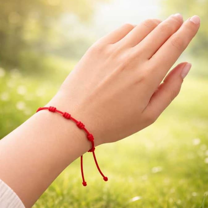 Pulseira 7 Nós Kabbalah Vermelha para Proteção e Sorte