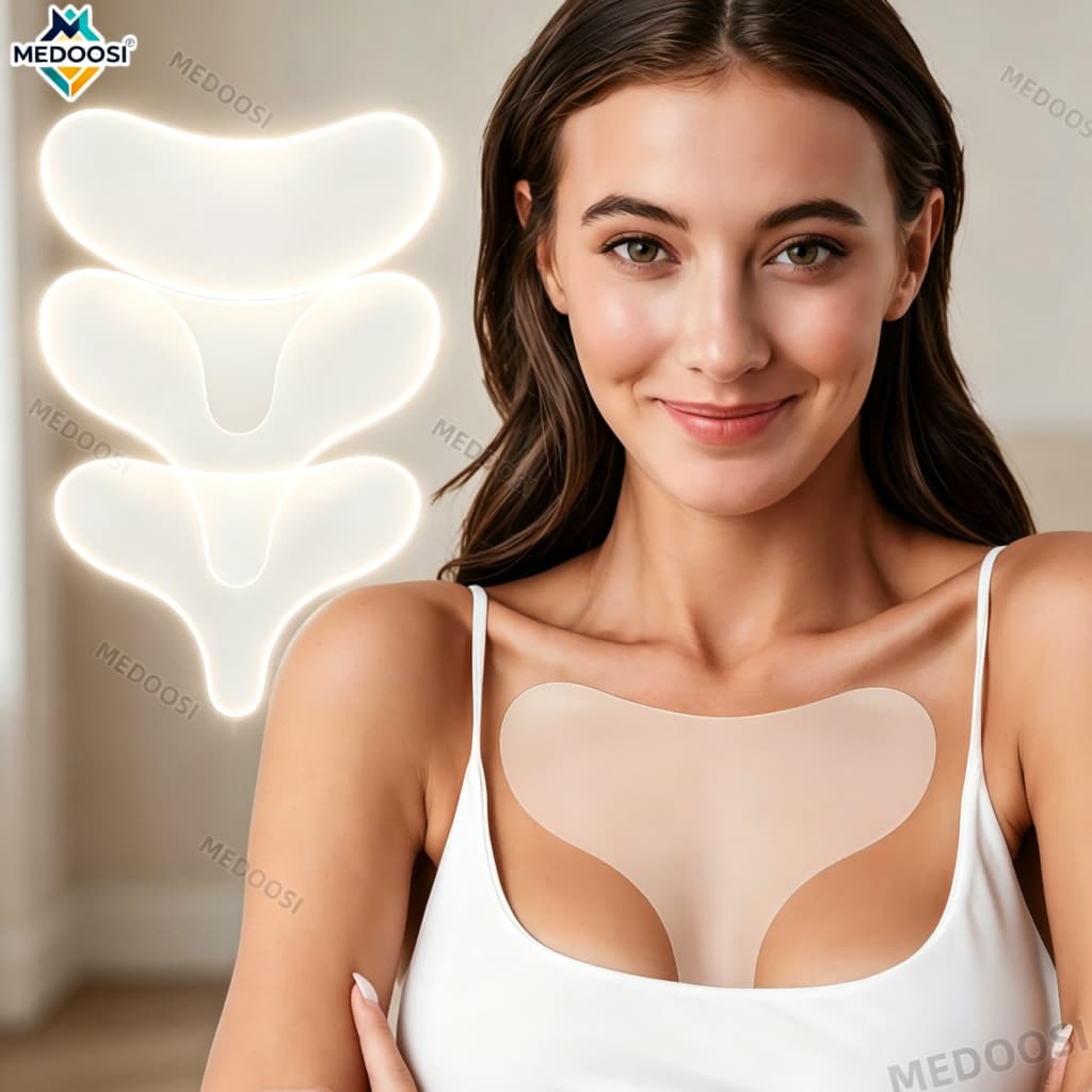 Adesivo Anti Rugas Colo /Peito Reutilizável Silicone /Hidratação Autocolante Profunda Noturna,Estimula Colágeno Natural