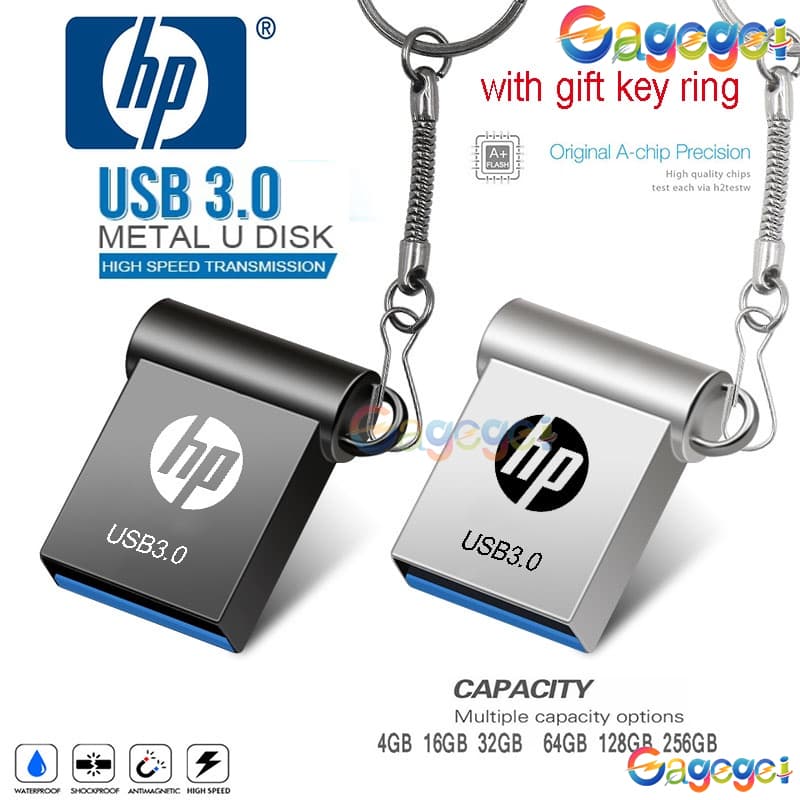 Pendrive HP 3.0 2TB Unidade Flash Metálica 1TB 128GB 8GB 16GB 32GB 64GB Bastão De Memória De Disco De Alta Velocidade
