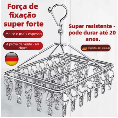 Varal De 40 Clips Inox Prendedores Cabide Para Roupas Intimas Para Pequenas，Estendal multifuncional para roupas