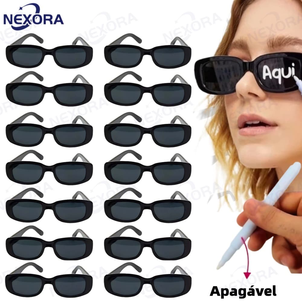 Kit Oculos Vintage Retro Preto Liso + Caneta Giz Festa Casamento óculos de festa de formatura de carnaval — imagem 2