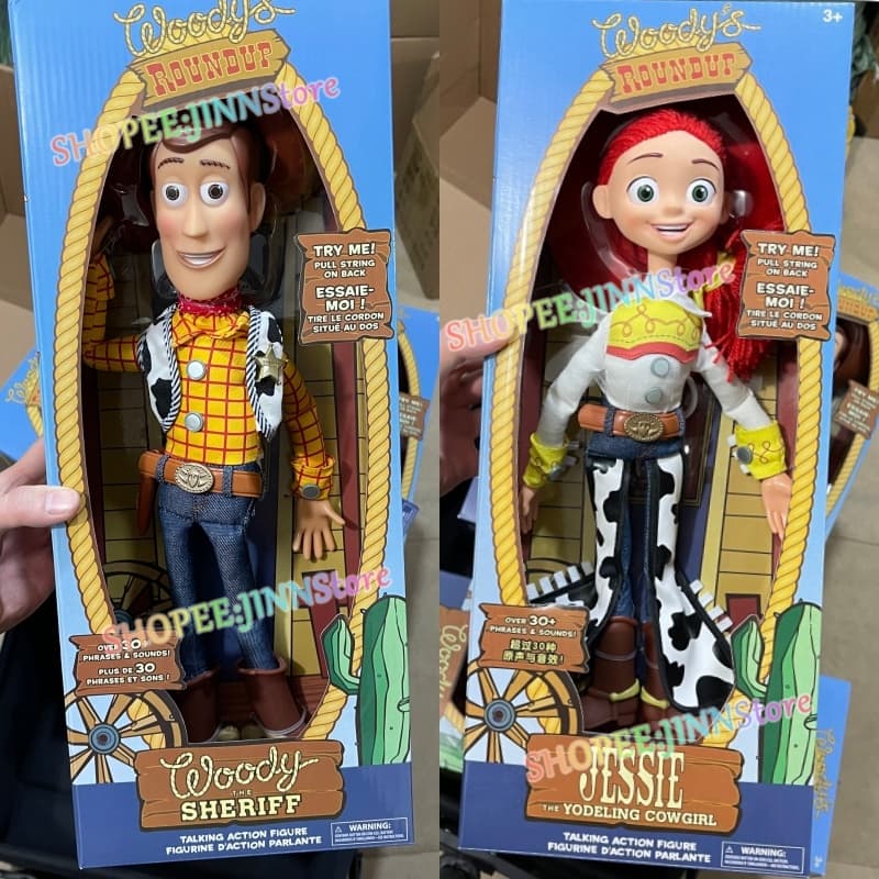 Toy Story Boneco Falante de Cordinha Woody Jessie Figura de Ação Boneco de Coleção Brinquedo Presente para Crianças