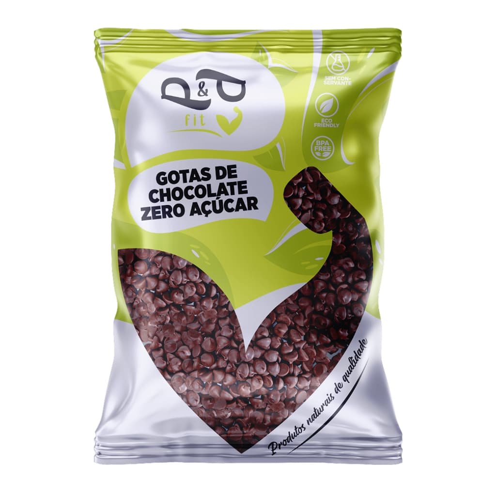 Gotas de Chocolate 70% Zero Açúcar - 100g - P&P