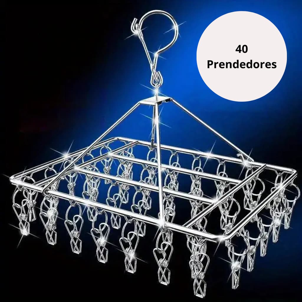 Varal 40 Clips Inox Prendedores Pratico E Retrátil Cabide Para Roupas Intimas Para Pequenas