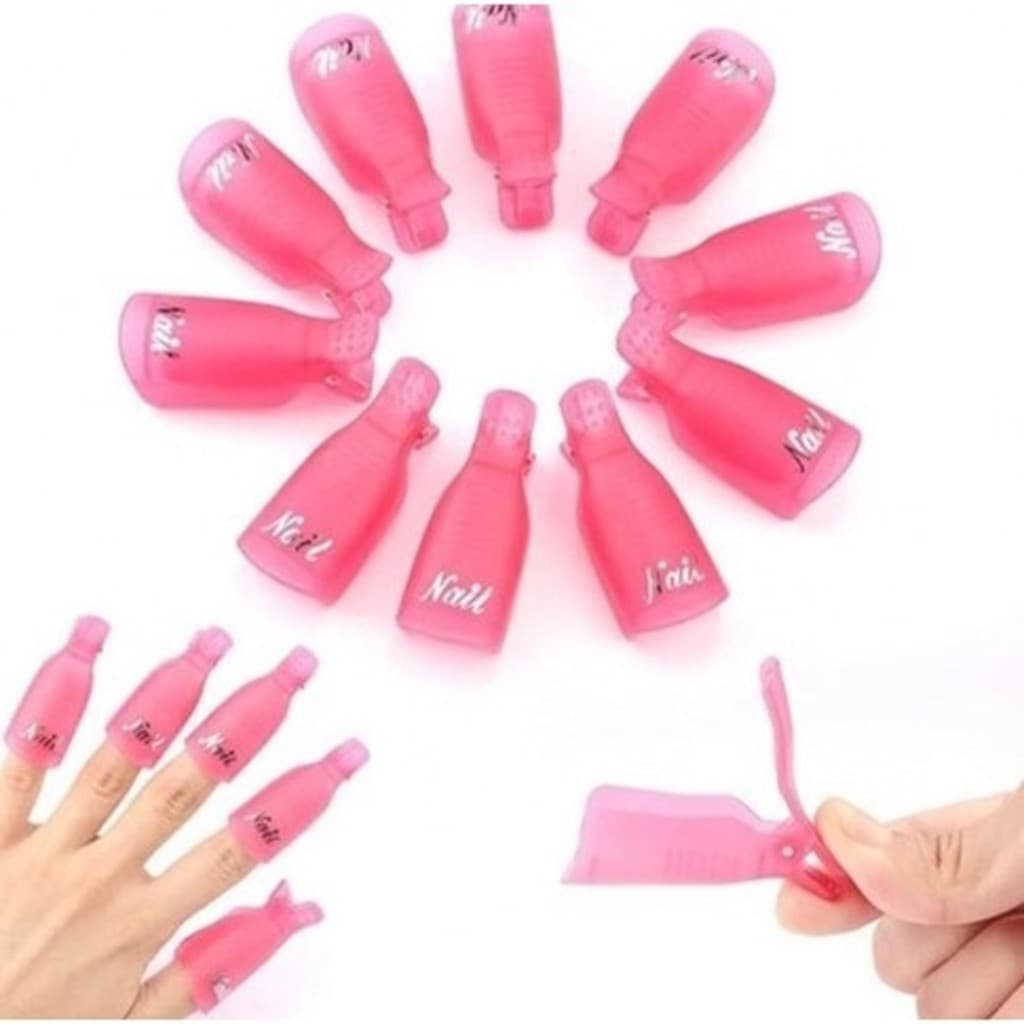 Kit 10 Dedeira Para Unhas Remoção De Gel Acrigel Fibra Clip
