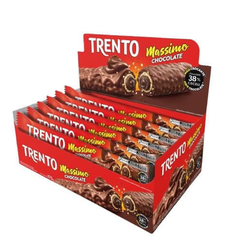 Chocolate Trento Massimo Chocolate 38% Com 15 Unidades De 25g