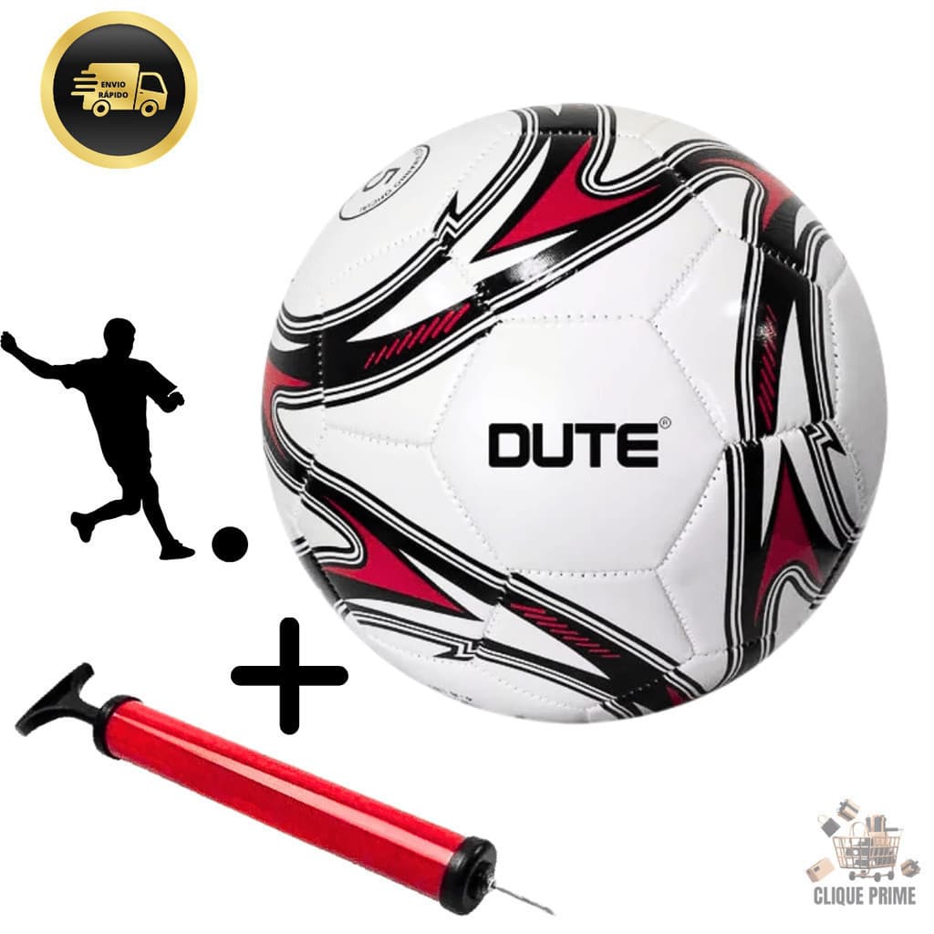 KIT Bola de Futebol Dute Numero 5 Oficial + Bomba de Encher