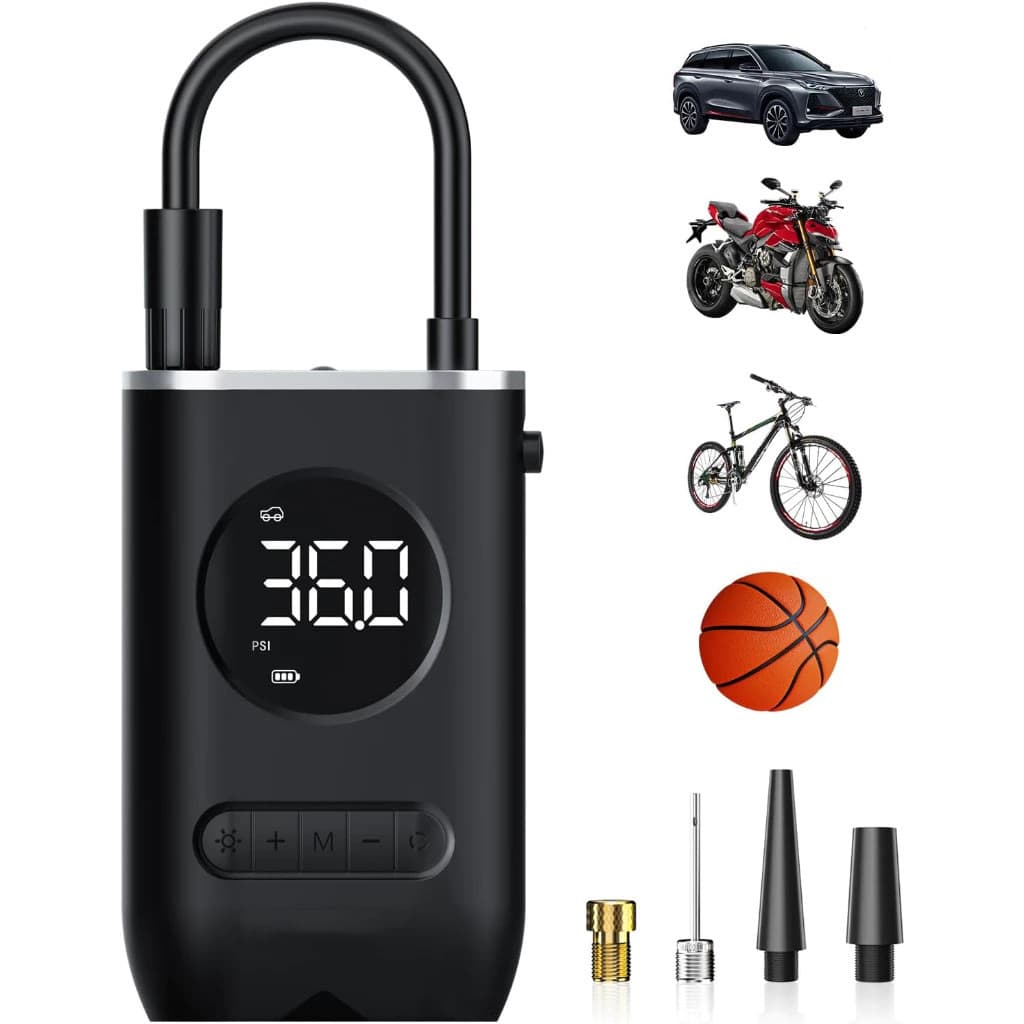 Mini Compressor de Ar Portatil Recarregavél Digital USB Calibrador Pneu