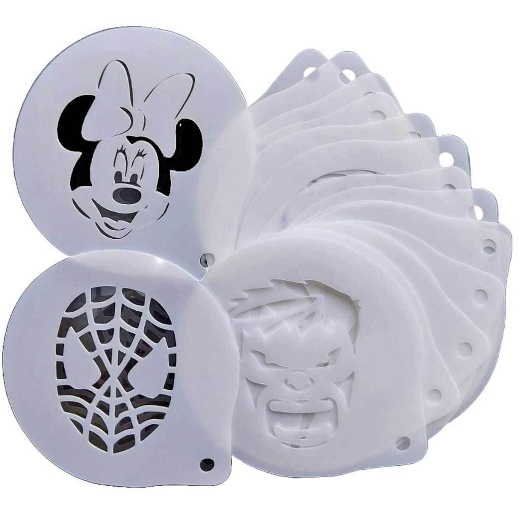 Kit 16 Stencil infantil Moldes para rosto pintura facial molde vazado rosto braço