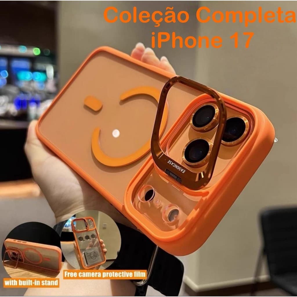 Capa Magnética Luxo Para iPhone 17 Pro Max 18 Pro Max 17 16 E 15 14 13 12 / Brinde Pelicula Camera