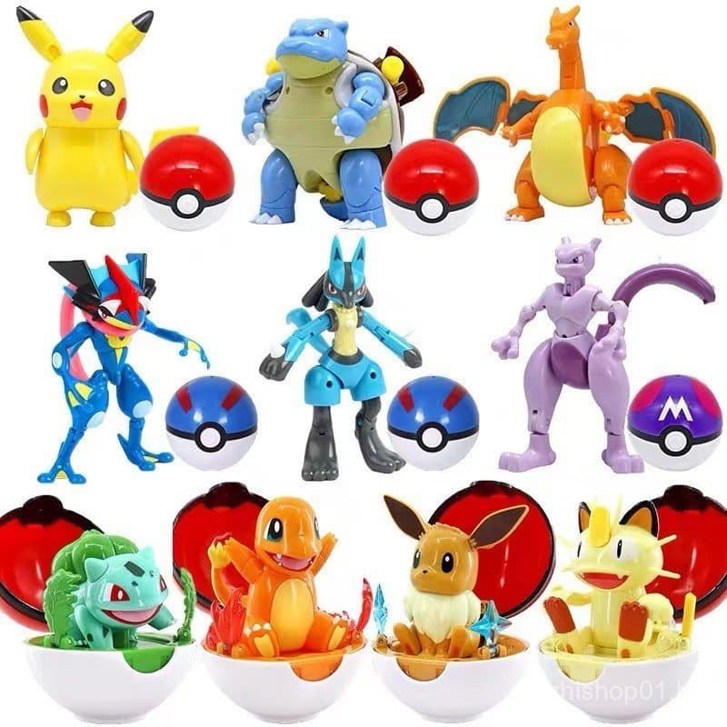 Brinquedo Bonecos Pikachu Pokebolas Articulados Varias Modelos