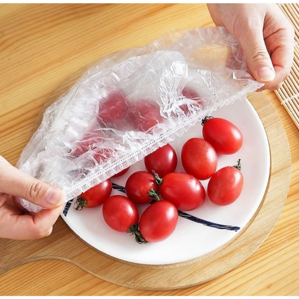 Kit 100 Toucas Tampa De Plástico descartável para alimento GA-325