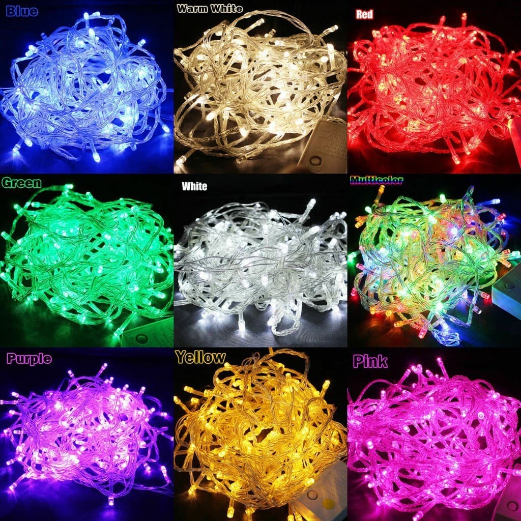 Pisca Pisca Natal Cordão 100 Leds 10m 8 Funções Varias Cores 110V/220V