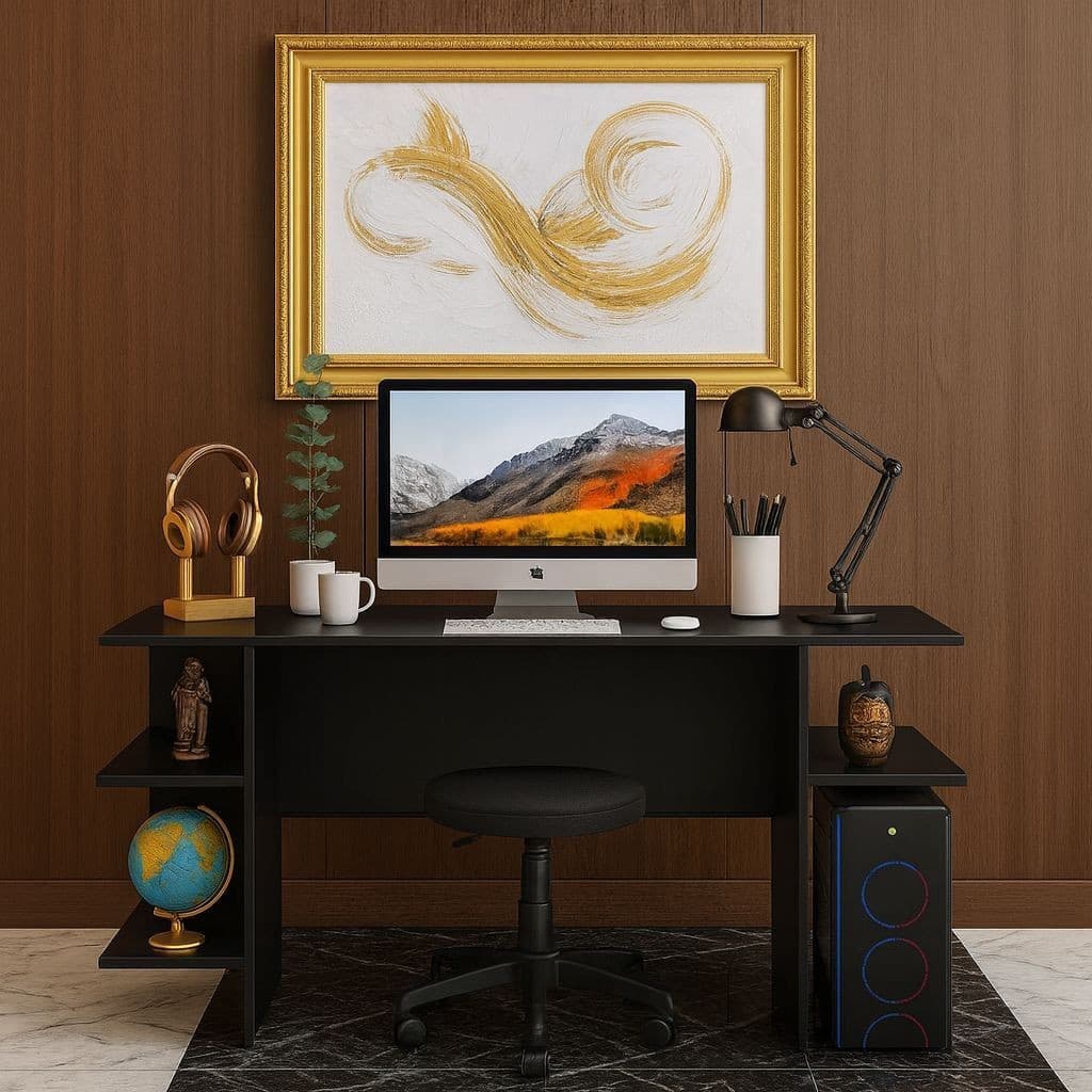 Escrivaninha Mesa Gamer para Computador - Ideal para Escritório, Quarto e Home Office - Cor Preto