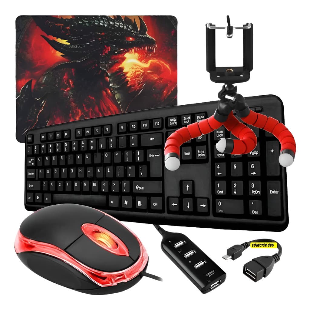 Kit Gamer Completo Mobilador Barato Teclado Mouse