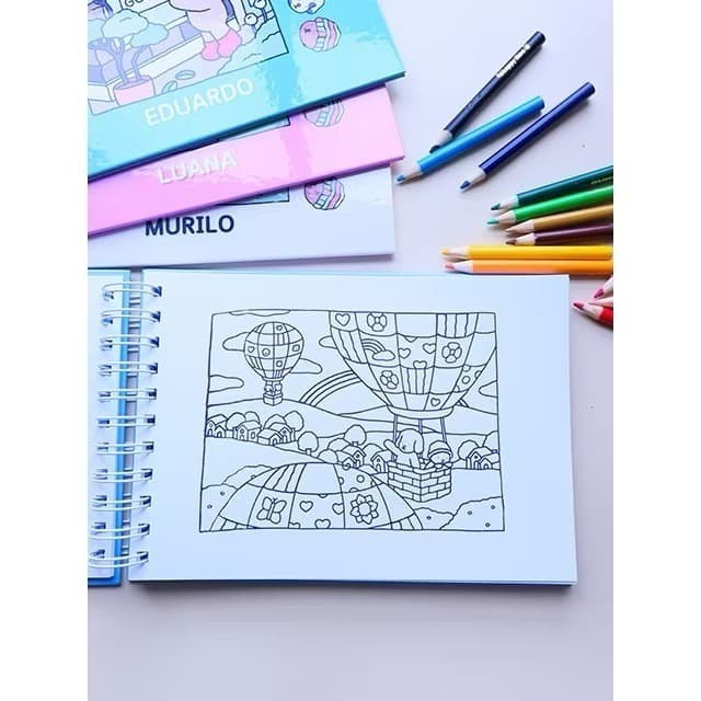 Livro para Colorir Booboo Goods Ursinhos Cute 50 Desenhos Papel Grosso 180g A5 com Acetato