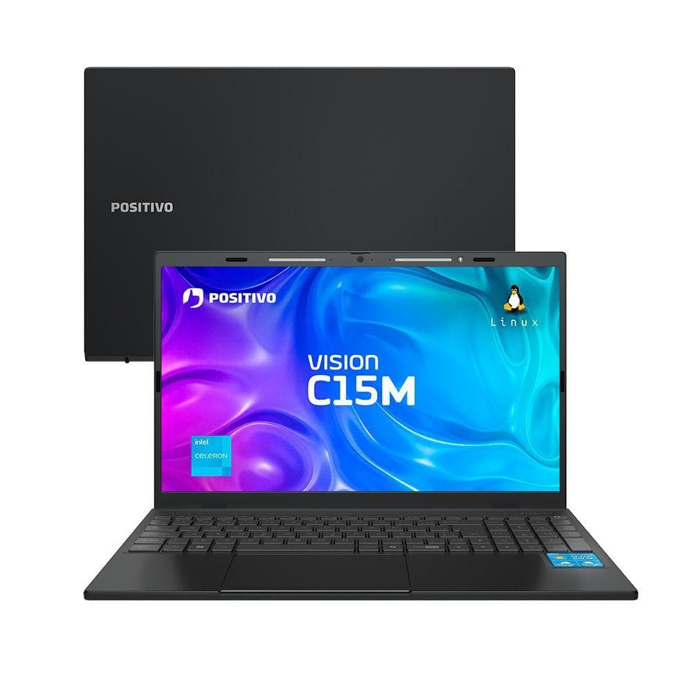 Notebook Positivo Vision C15M Intel Celeron N4500 Linux 8GB RAM 256GB eMMC 15.6" IPS