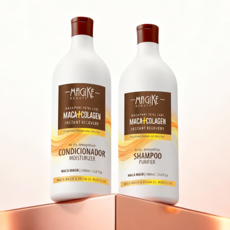 Kit Shampoo e Condicionador Macadamia + Colágeno 1L – Limpeza e Hidratação Profunda Capilar