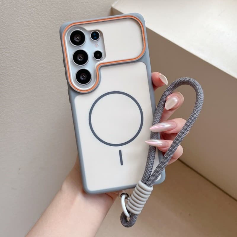 Alta Qualidade Com Cordão Capa De Telefone Magnética Adequada Para A Pele Samsung Galaxy S26 S25 S24 S23 Ultra Fosco Ant