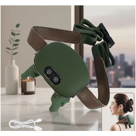 Massageador Elétrico Portátil Alívio P/ Pescoço 3 Intensidades + Aquecimento Infravermelho