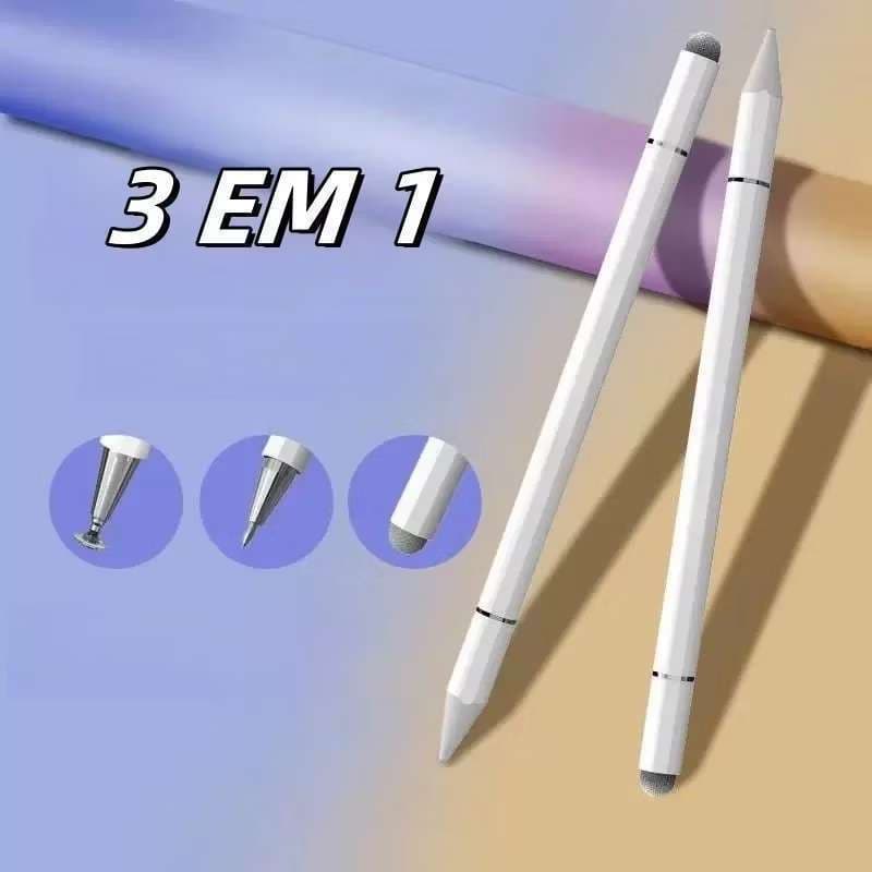 Caneta Stylus Universal 3 Em 1 Para Tablets iPad/Android-Lápis De Tela De Toque Telefones iOS Samsung Xiaomi