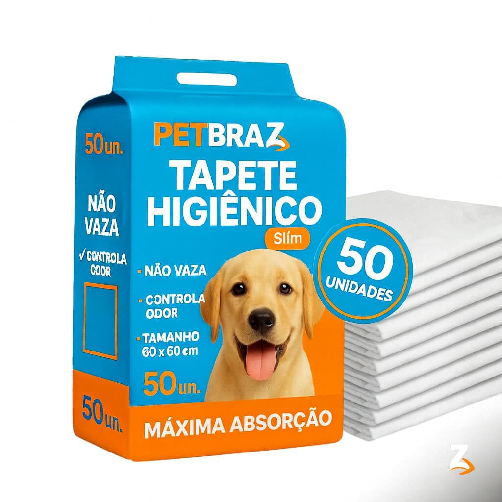 Tapete Higiênico Cachorro 60 x 60 Descartável Absorção Rápida Fralda Pet Xixi Pequeno e Médio Porte