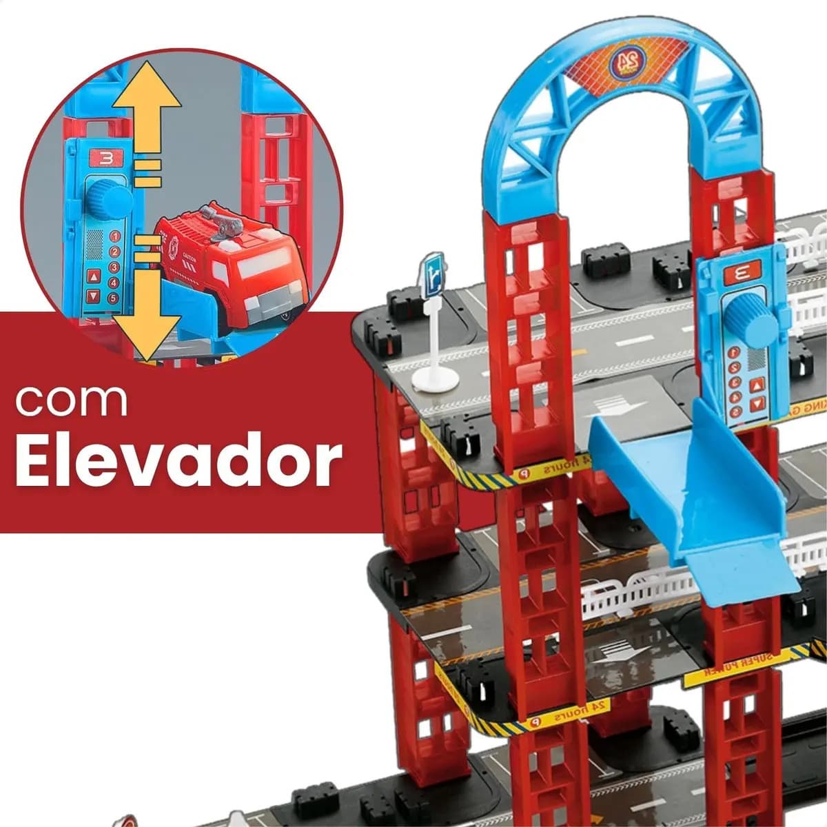 Pista De Carrinhos Bombeiros Brinquedo Infantil Corrida Vermelho — imagem 3