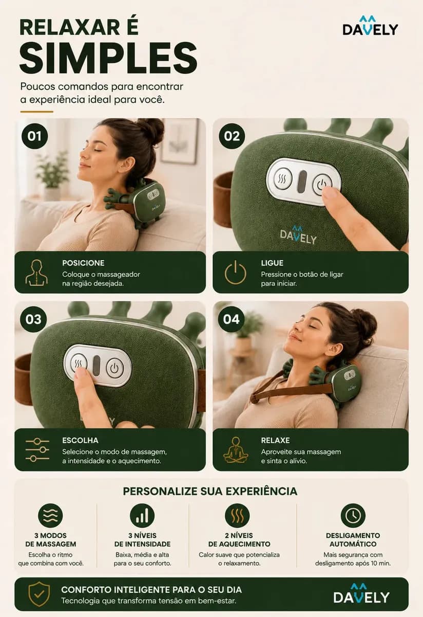 Massageador Pescoço Mãozinha 3D Aquecimento Elétrico Masajeador Massageador Corporal Pês Lombar Panturrilha Mão Pescoço Cabeça Costas Coluna Pernas Ombros Cervi — imagem 3