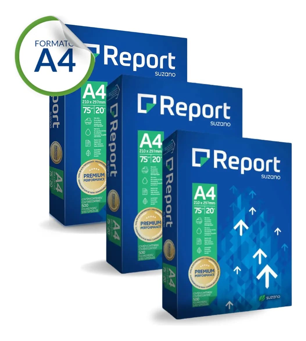 Caixa Papel Sulfite A4 Report 10 Resmas De 500 Folhas Kit — imagem 3