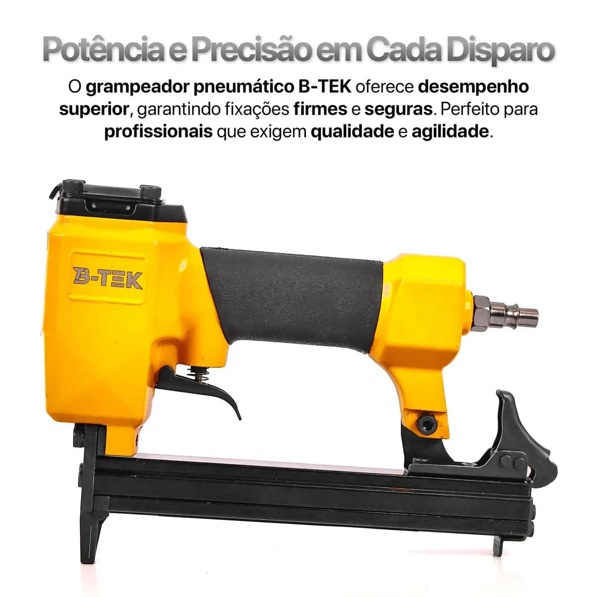 Grampeador Pinador Pneumático 2 em 1 B-TEK DZ-76 Grampo 80/16 e Pino 18GA de 6 a 16mm Tapeceiro Pregar Sofá Estofado Madeira MDF Rodapé Pistola de Pregos Ar Com — imagem 4