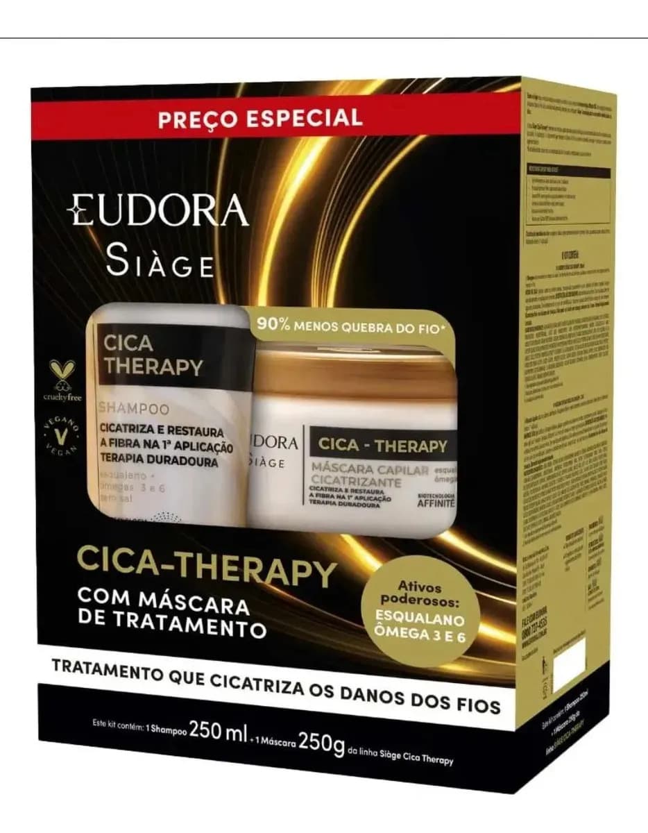 Kit Eudora Siage Cica-Therapy Shampoo 250ml + Máscara 250g — imagem 4