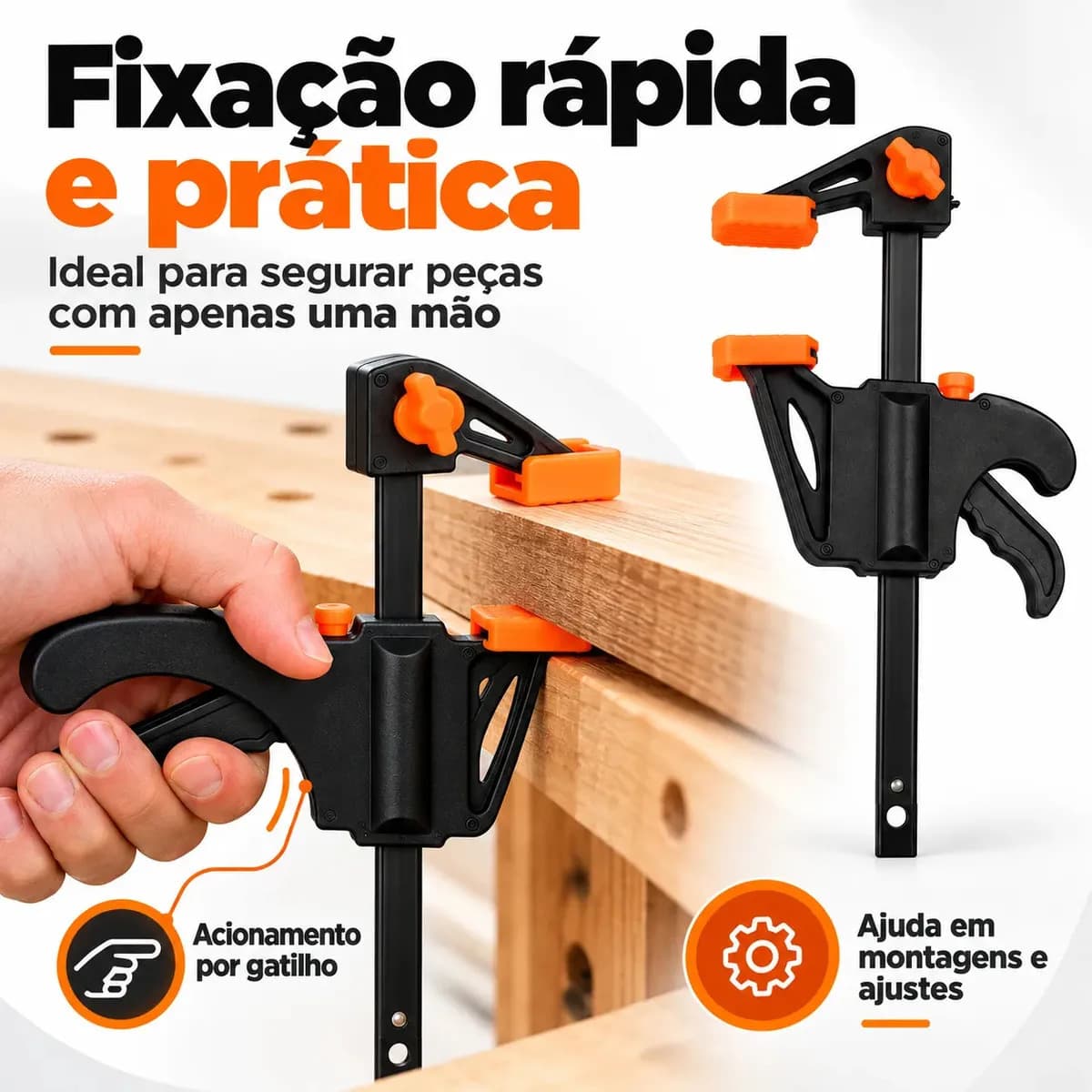 Grampo Sargento De Aperto Rápido Marceneiro 4 Peças Lorben — imagem 5