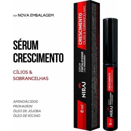 Sérum Fortalecedor Niraj Indiani Crescimento Cílios Sobrancelhas 8ml — imagem 4