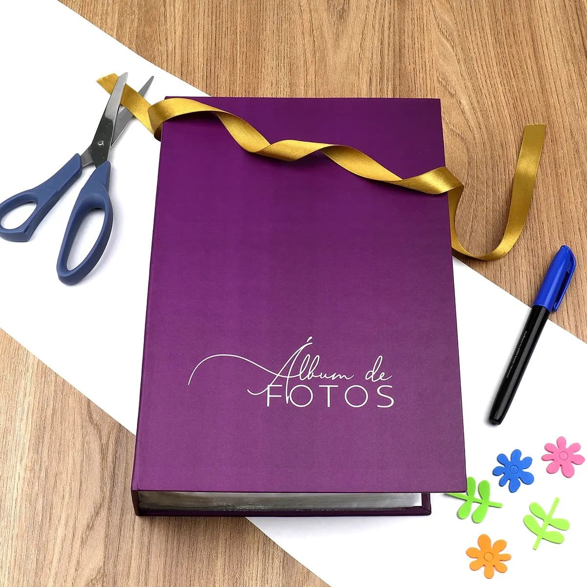 Kit de 2 Álbuns Fotográficos 10x15 Para 512 Fotos, Capa Dura e Com Memo, Cor Azul Bebê e Roxo — imagem 2