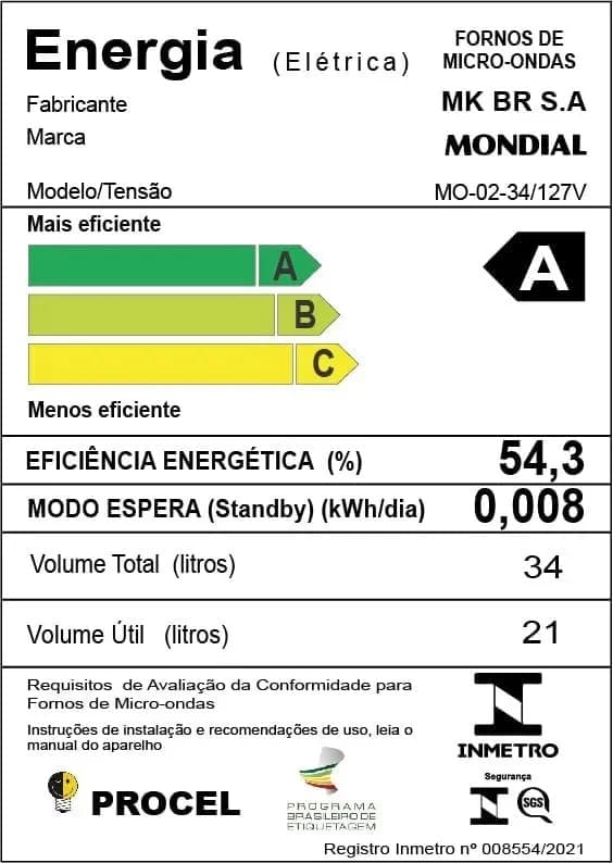 Micro-ondas Mondial 1400W MO-02-34-E Espelhado 110V — imagem 6