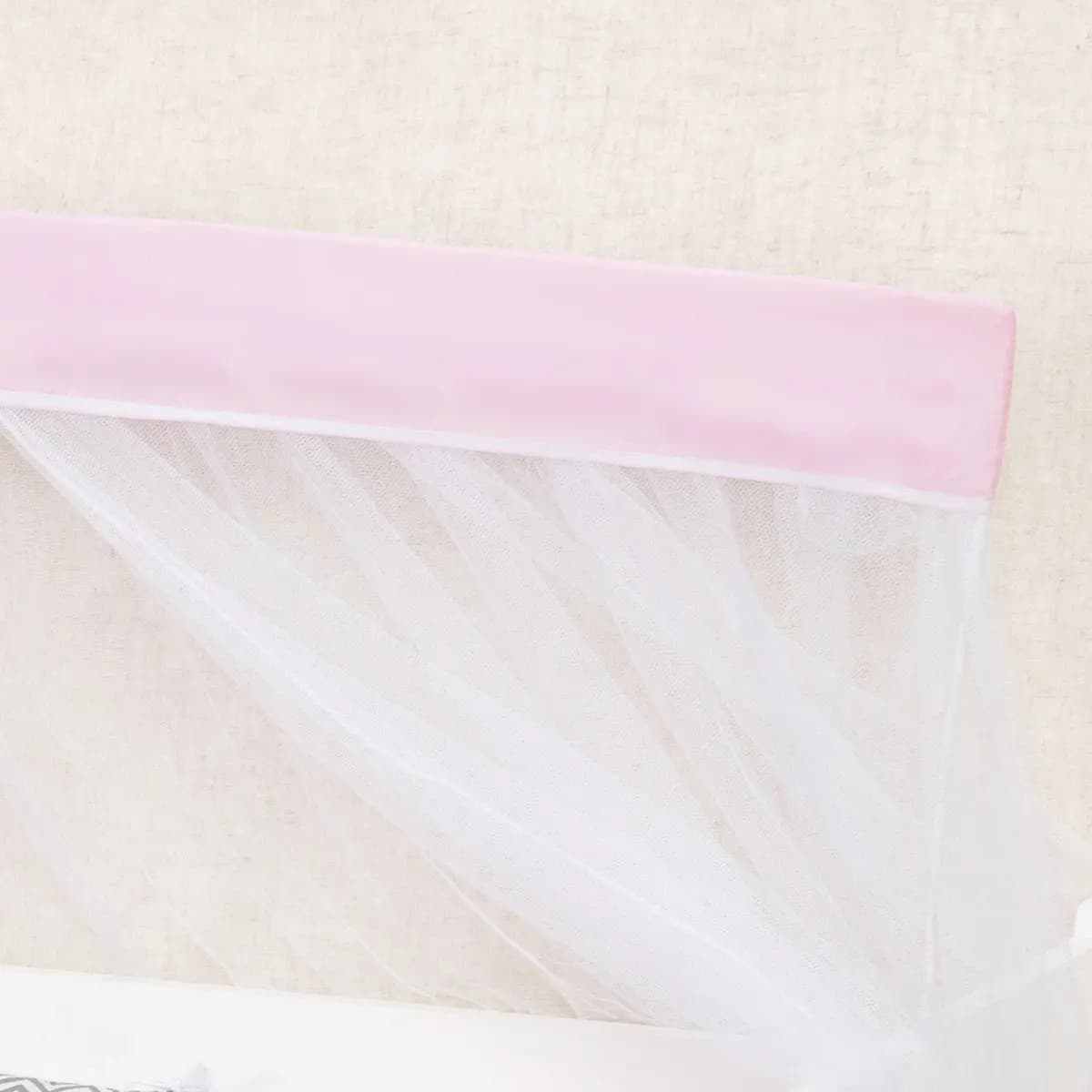 Kit Berço Menina Menino Protetor Trança Com Saia 6 Peças Cor Elefantinho Rosa — imagem 5