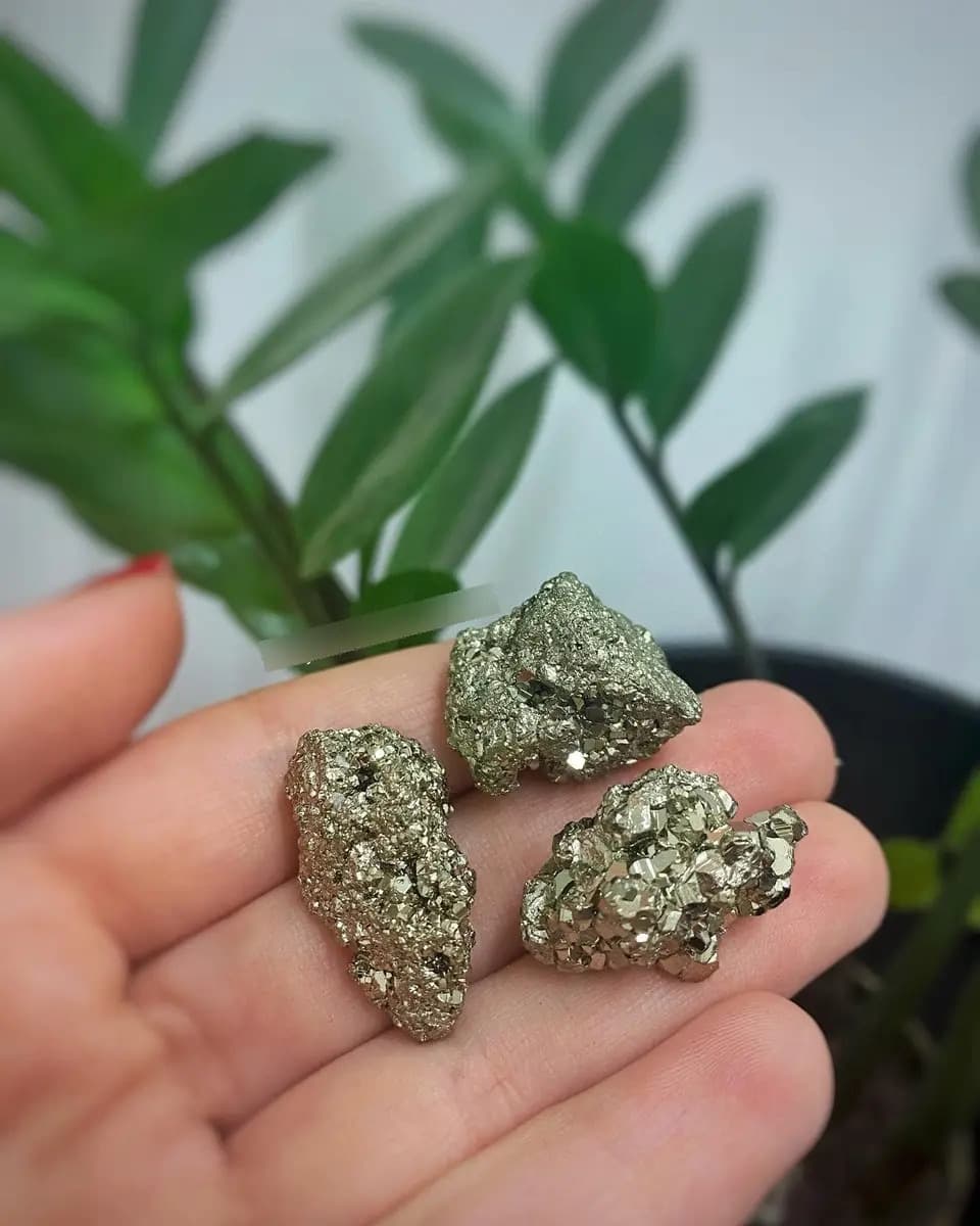 Kit 3 Mini Pirita Bruta Cristal Pedra Natural Prosperidade — imagem 2