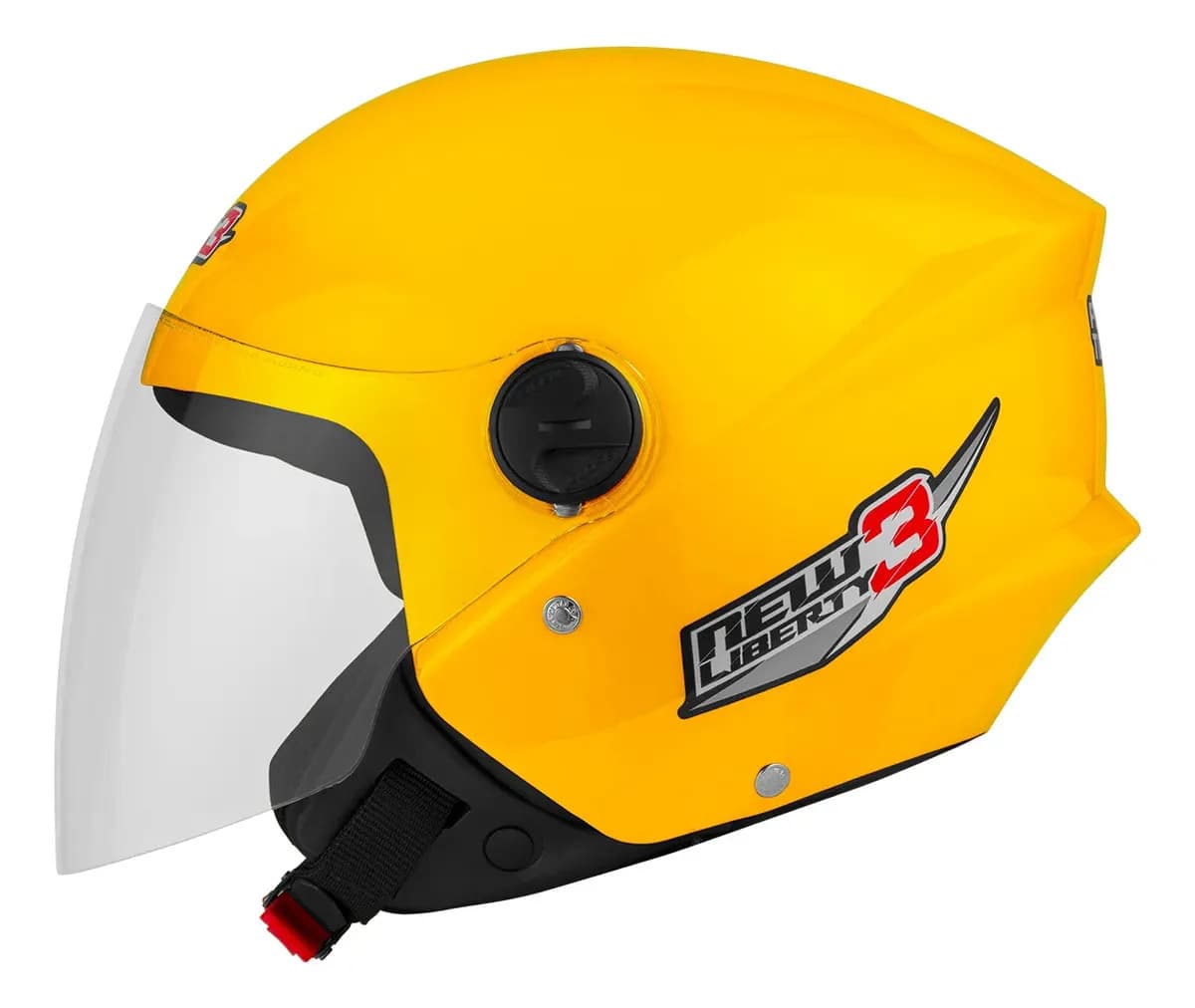 Capacete Moto Aberto Pro Tork New Liberty Three Amarelo Tamanho 56 Desenho Solid Viseira Cristal — imagem 5