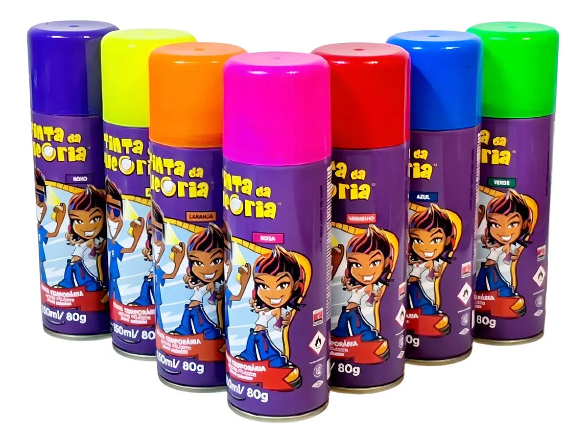 Tinta Spray Carnaval Festa Cabelo Temporária Rosa 150ml Colorida Lavável — imagem 3