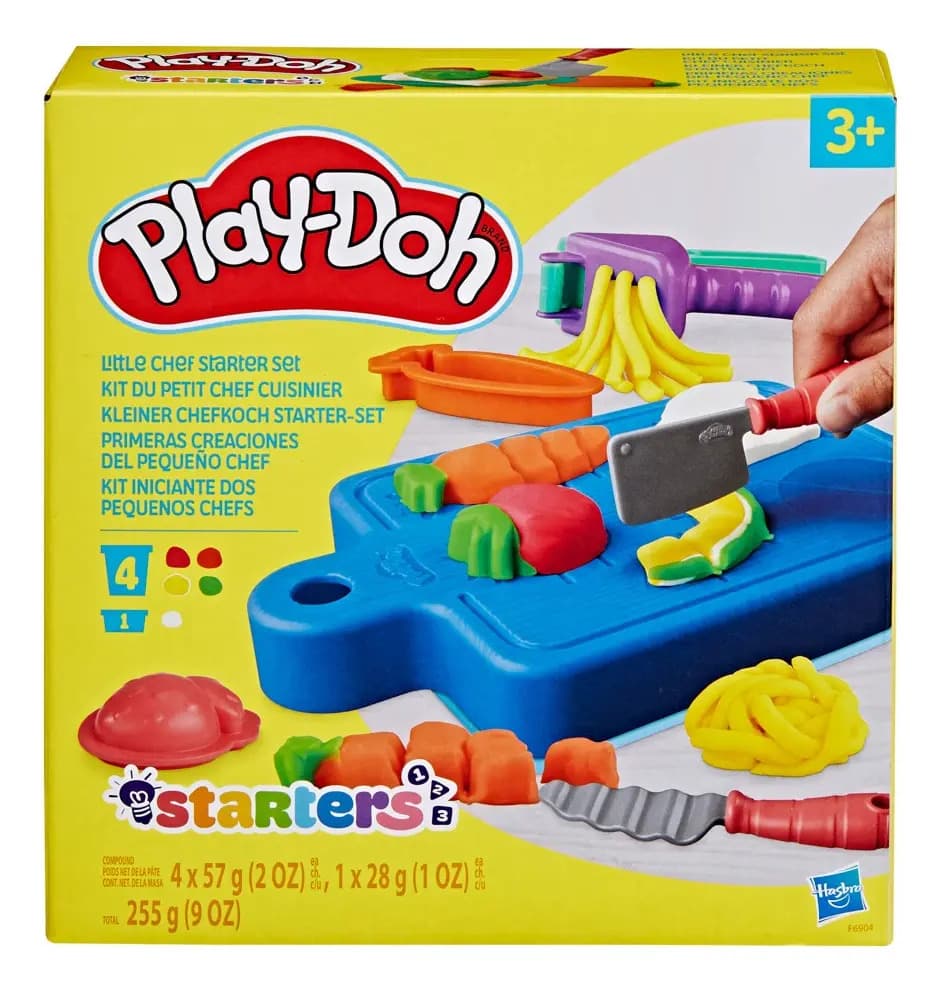 Conjunto Play-doh Pequenos Chefs Starter Branco Vermelho Verde Laranja E Amarelo