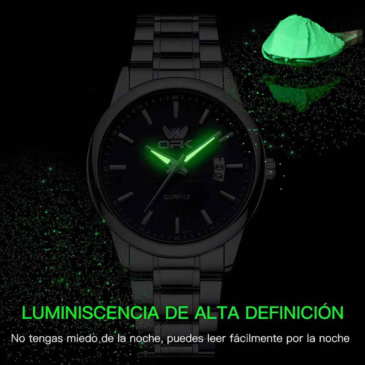 Cor de fundo do relógio masculino Opk 6010 Quartz original: preto — imagem 4