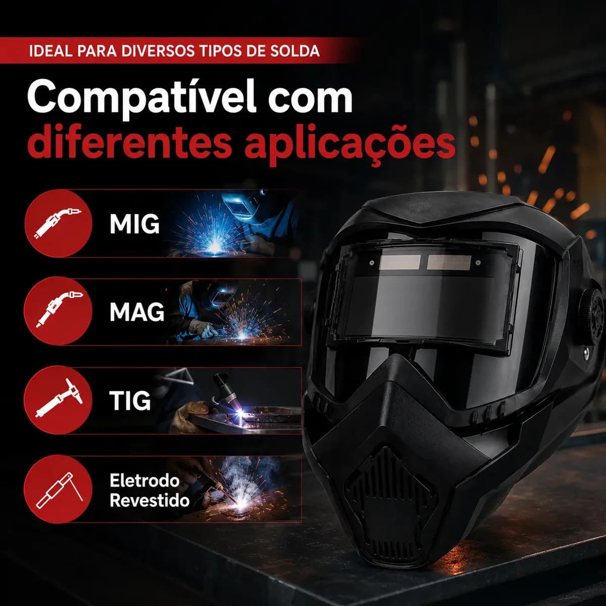Eps-5633 Máscara De Solda Escurecimento Automático Profissional Regulável — imagem 4
