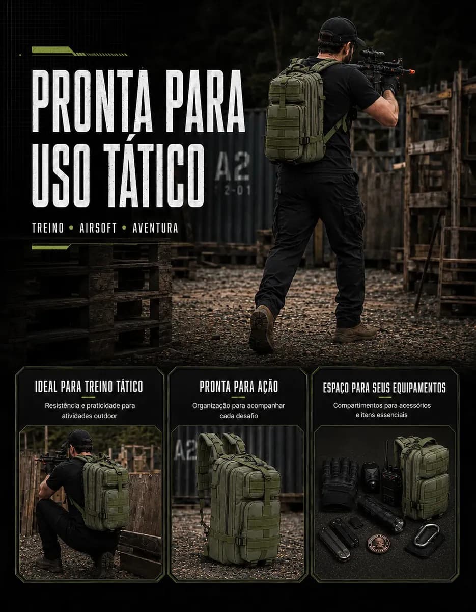 Mochila Tática Militar Bolsa Resistente 30 Litros Super Reforçada Impermeável Bandeira Brasil Brinde Utilizzei — imagem 6